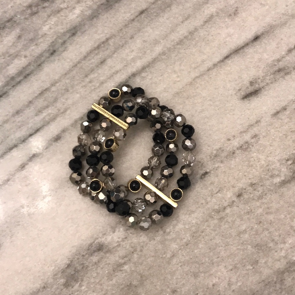 Back gray and gold bracelet
